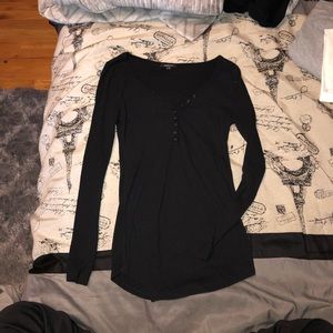 black long sleeve button up top